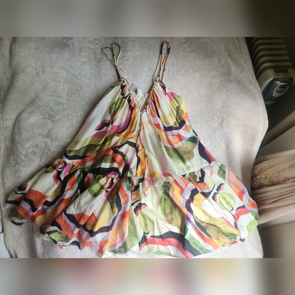 STORE CLOSING .H&M floral A-line Mini Dress multicolored BNWT - Picture 8 of 10